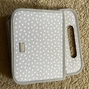 Double Duty Caddy- taupe dancing Dot